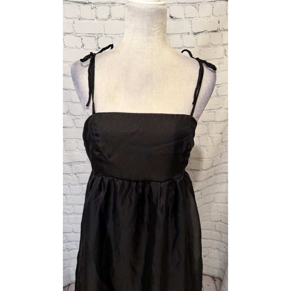 NWT Wild Fable Women's Organza Midi Babydoll Dress Black Size Large - Picture 2 of 8